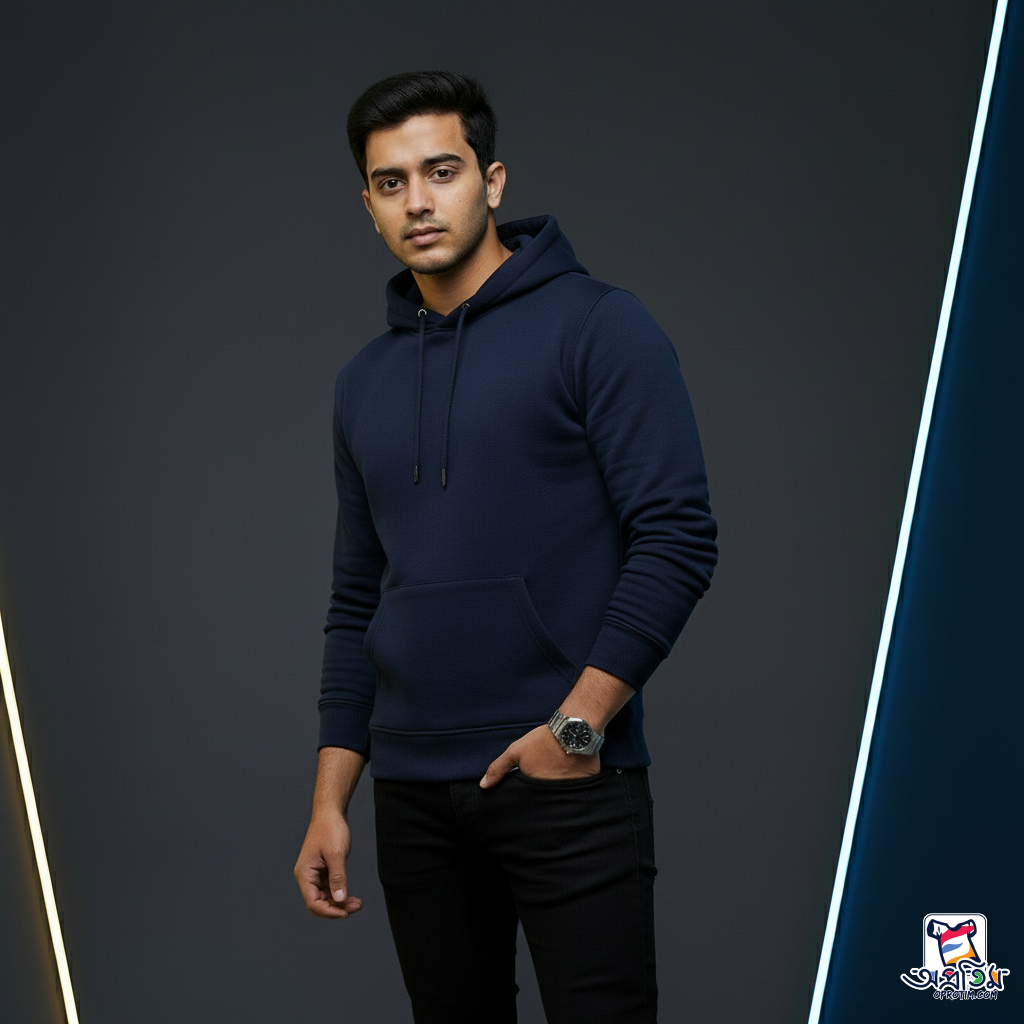 Exclusive Navy Blue Unisex Hoodie - Image 3