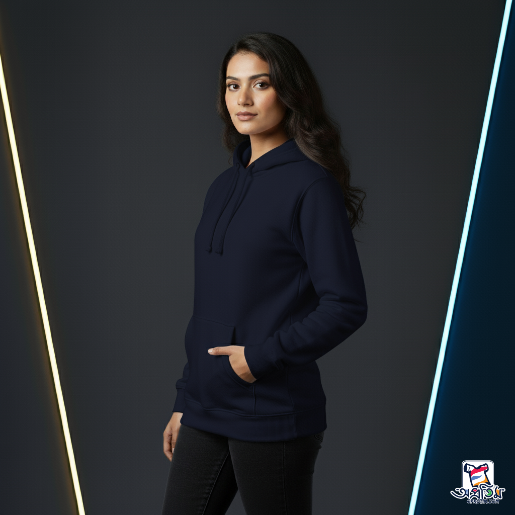 Exclusive Navy Blue Unisex Hoodie - Image 4