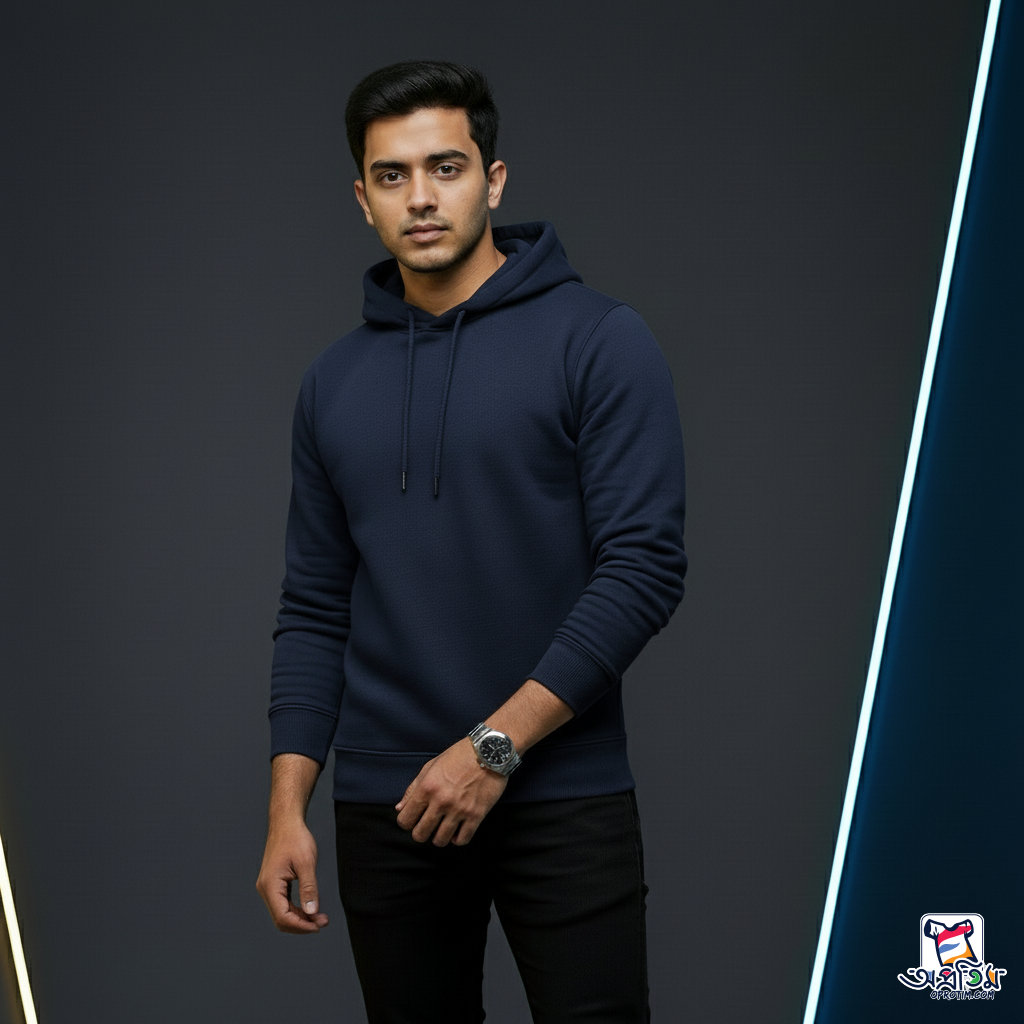 Exclusive Navy Blue Unisex Hoodie - Image 5