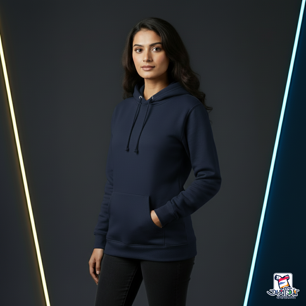 Exclusive Navy Blue Unisex Hoodie - Image 6