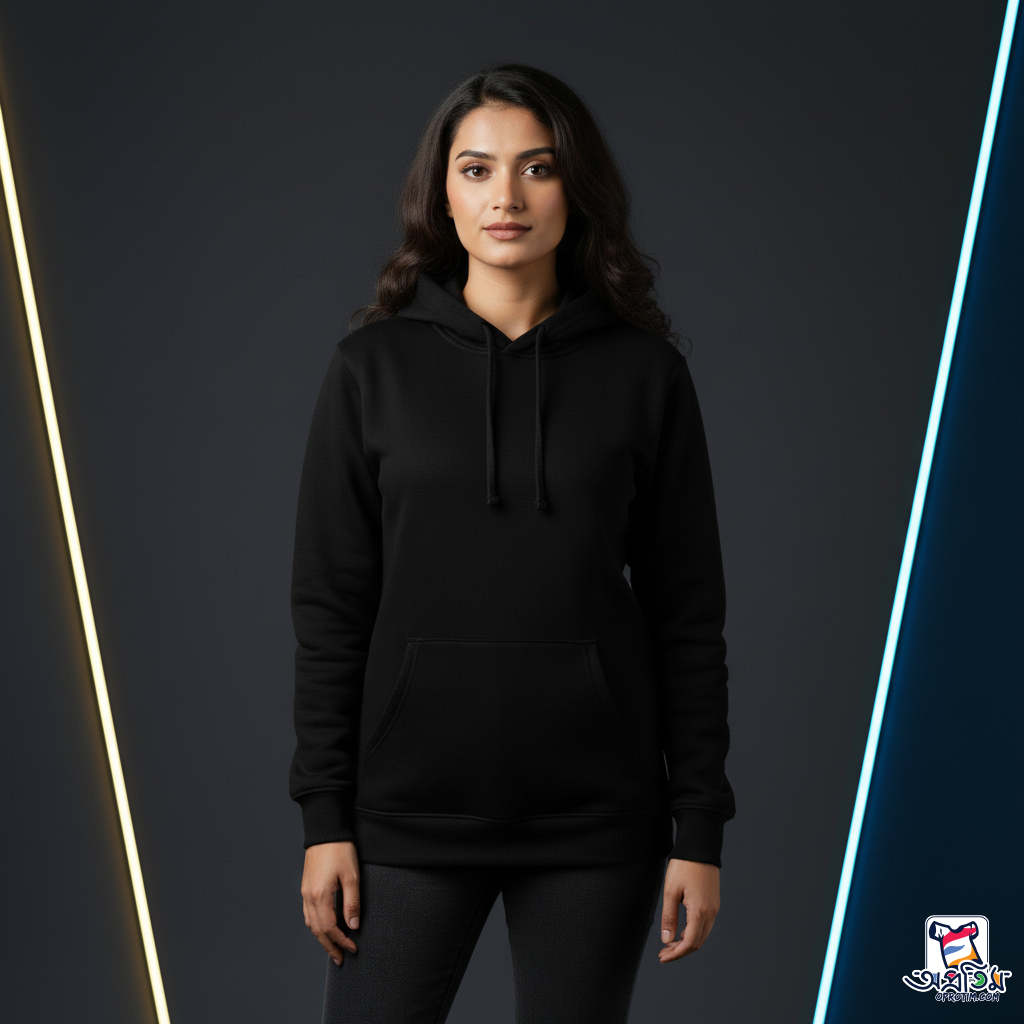 Exclusive Black Hoodie Solid Color - Image 4
