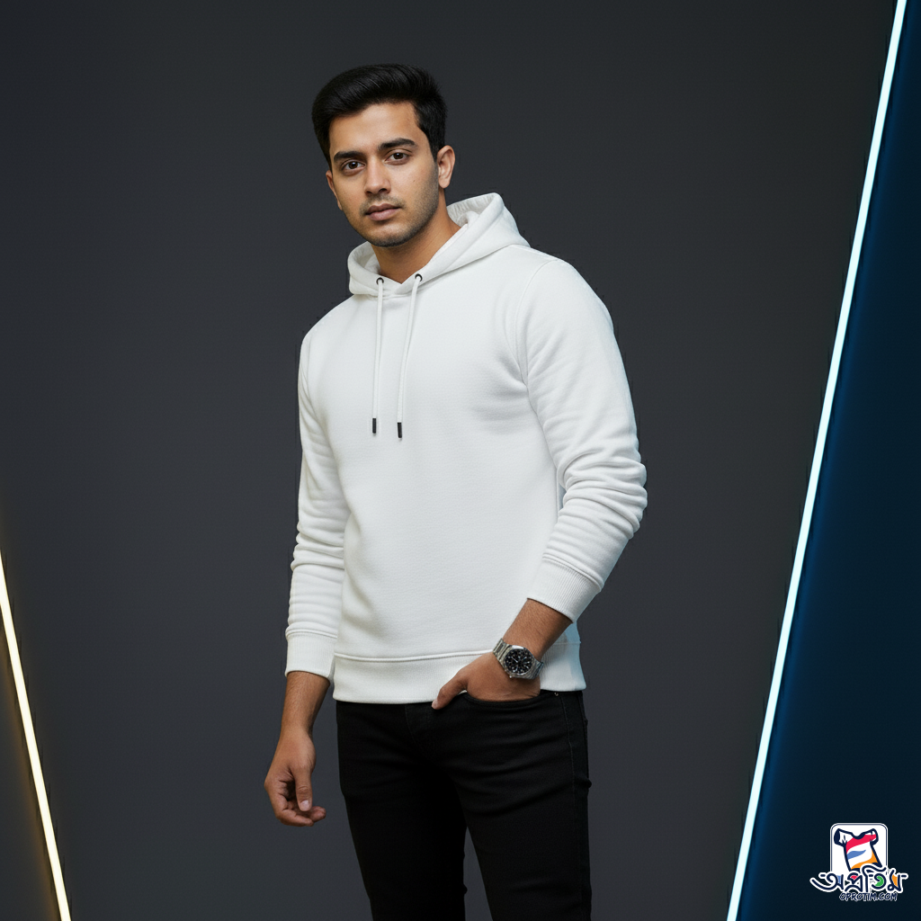Exclusive Winter White Solid Hoodie - Image 3