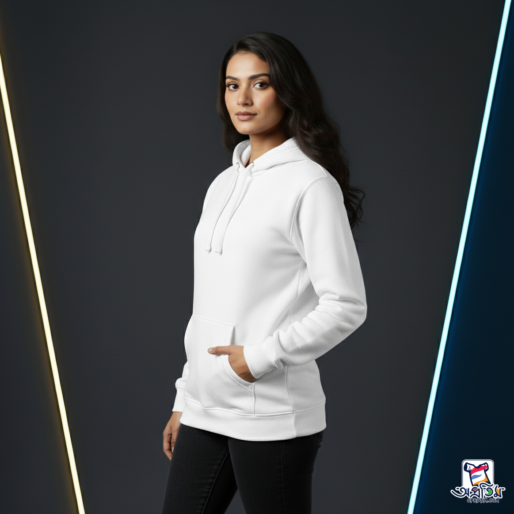 Exclusive Winter White Solid Hoodie - Image 4