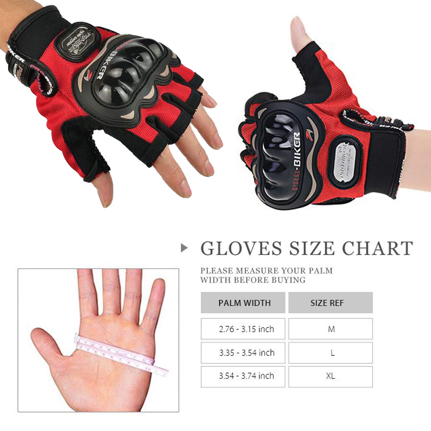 Pro Biker Half Finger Motor Hand Gloves