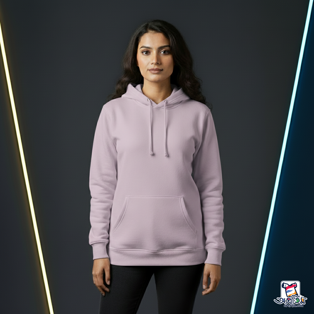 Exclusive Lavender Solid color Hoodie - Image 2
