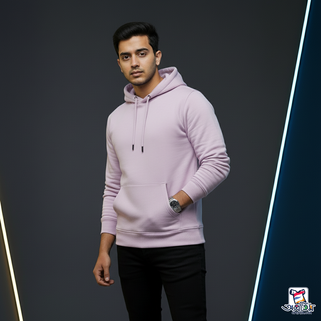 Exclusive Lavender Solid color Hoodie - Image 3