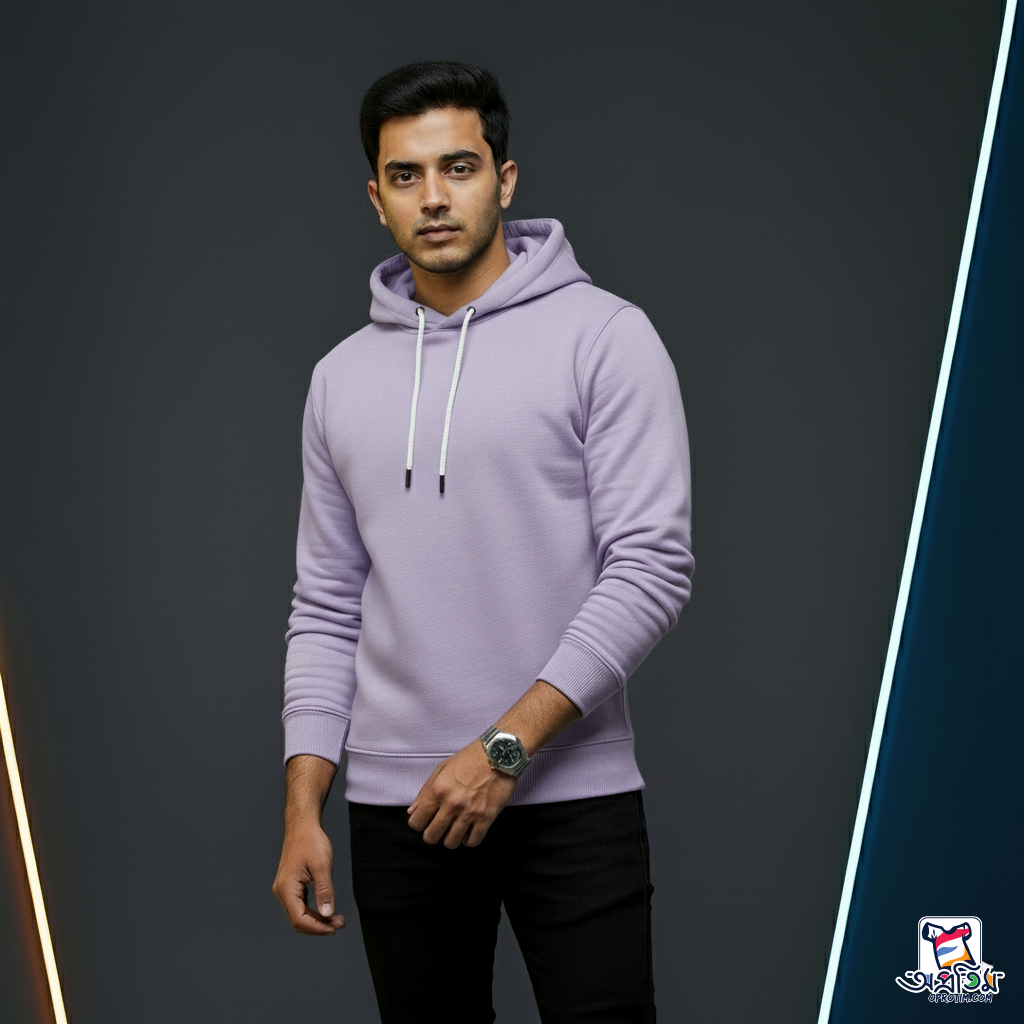 Exclusive Lavender Solid color Hoodie - Image 5