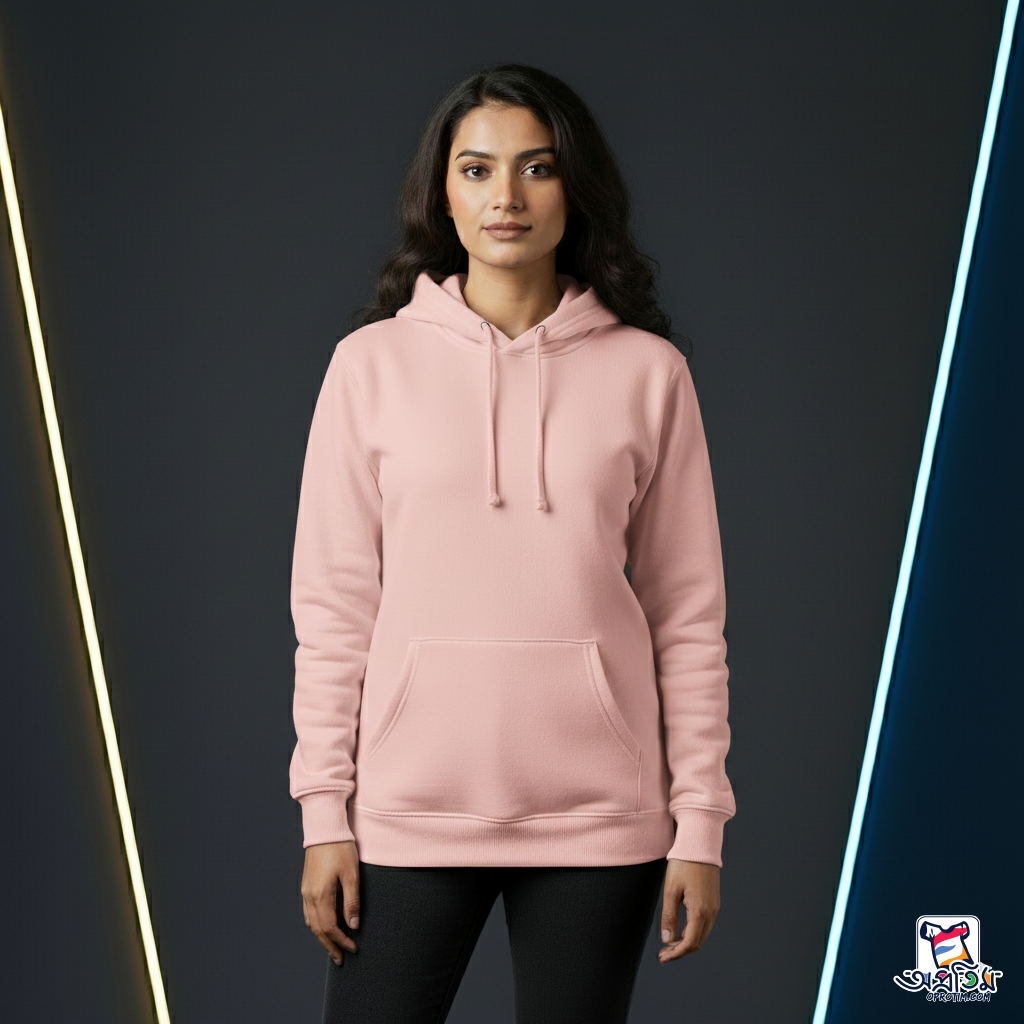 Exclusive Solid Light Pink Hoodie - Image 3