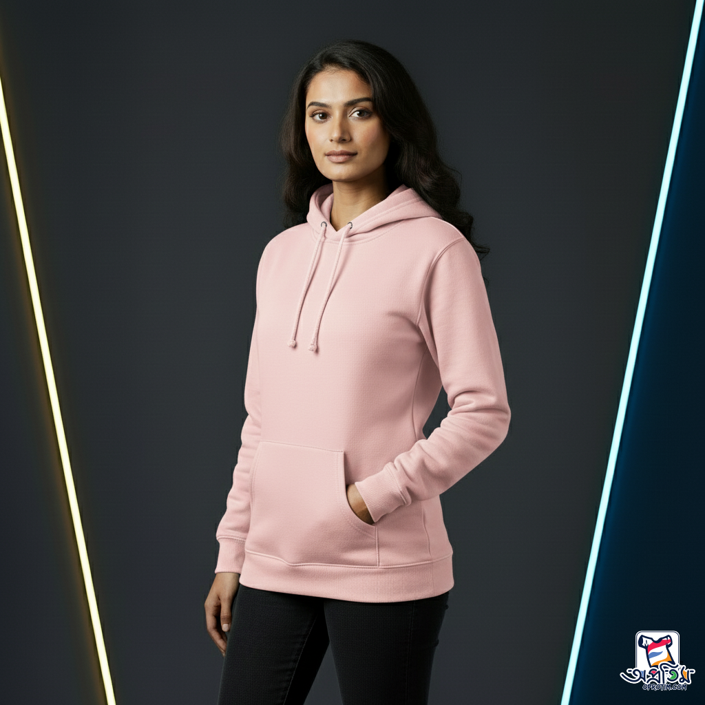 Exclusive Solid Light Pink Hoodie - Image 5
