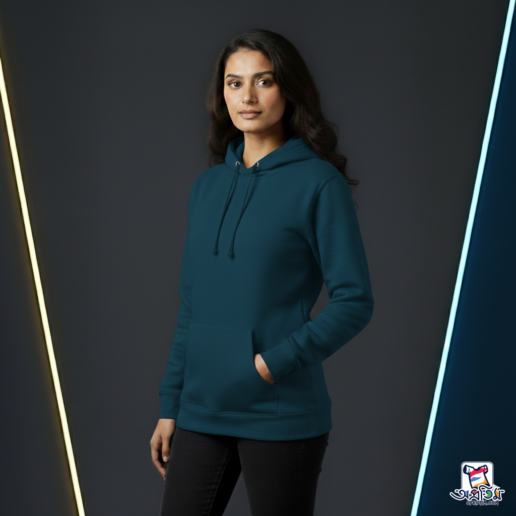 Exclusive Petrol blue Color Hoodie - Image 2