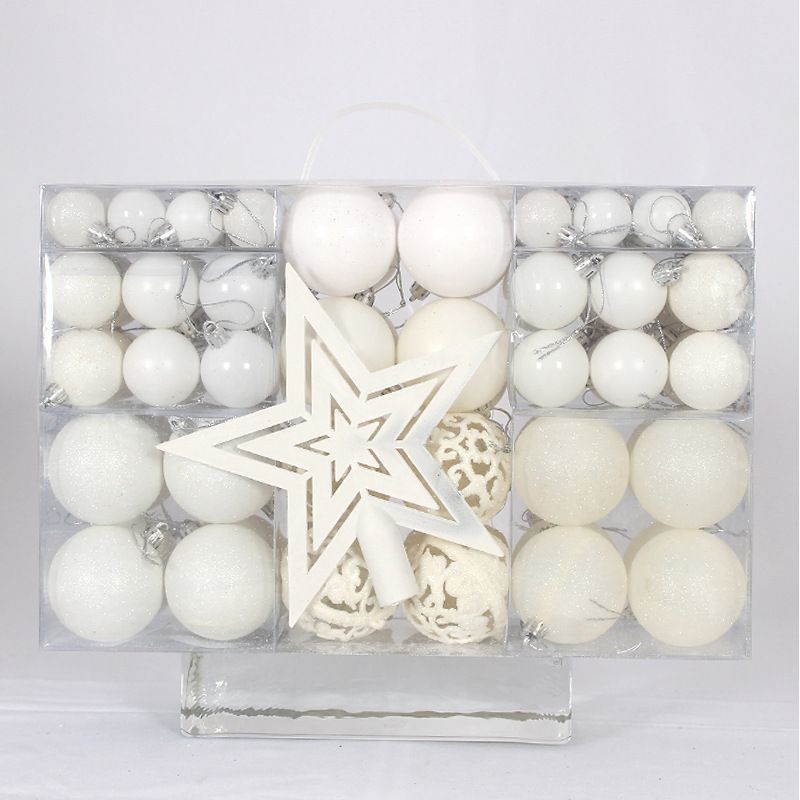 101 pcs Set of assorted white Christmas ornaments