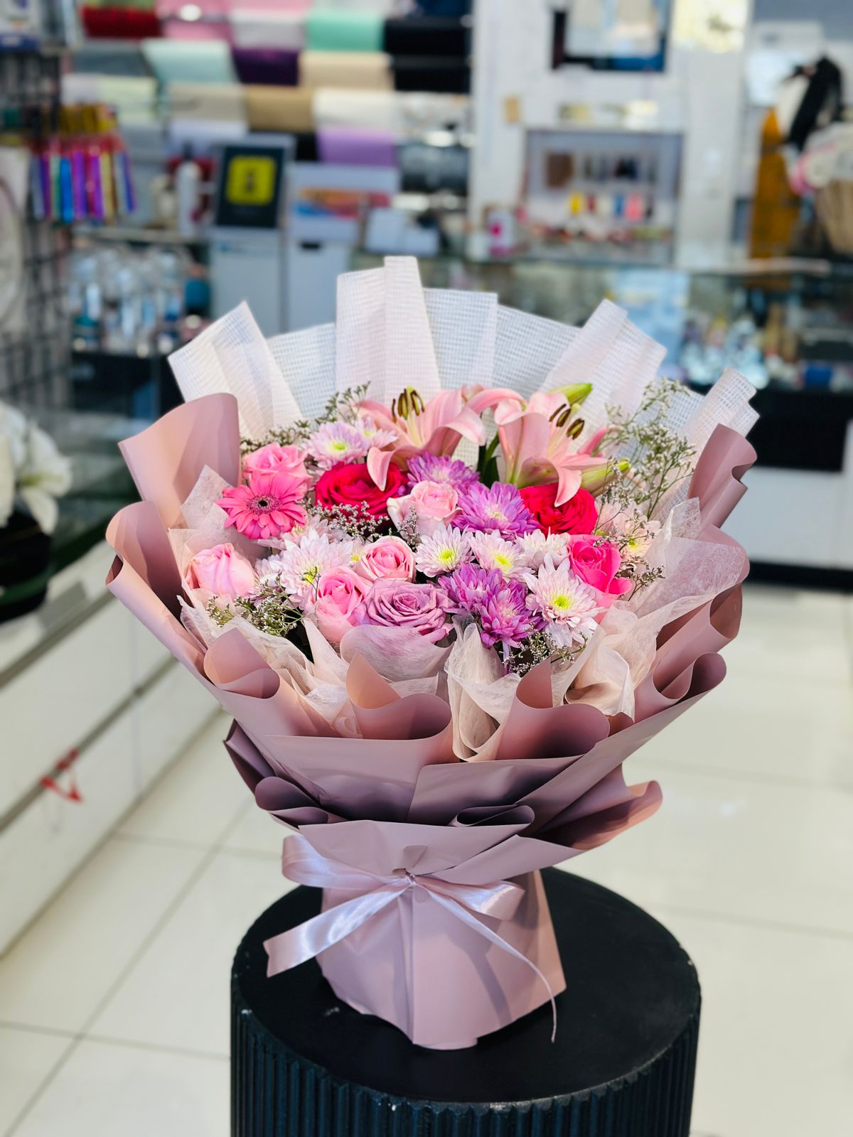 Pink  mix type flowers stunning bouquet