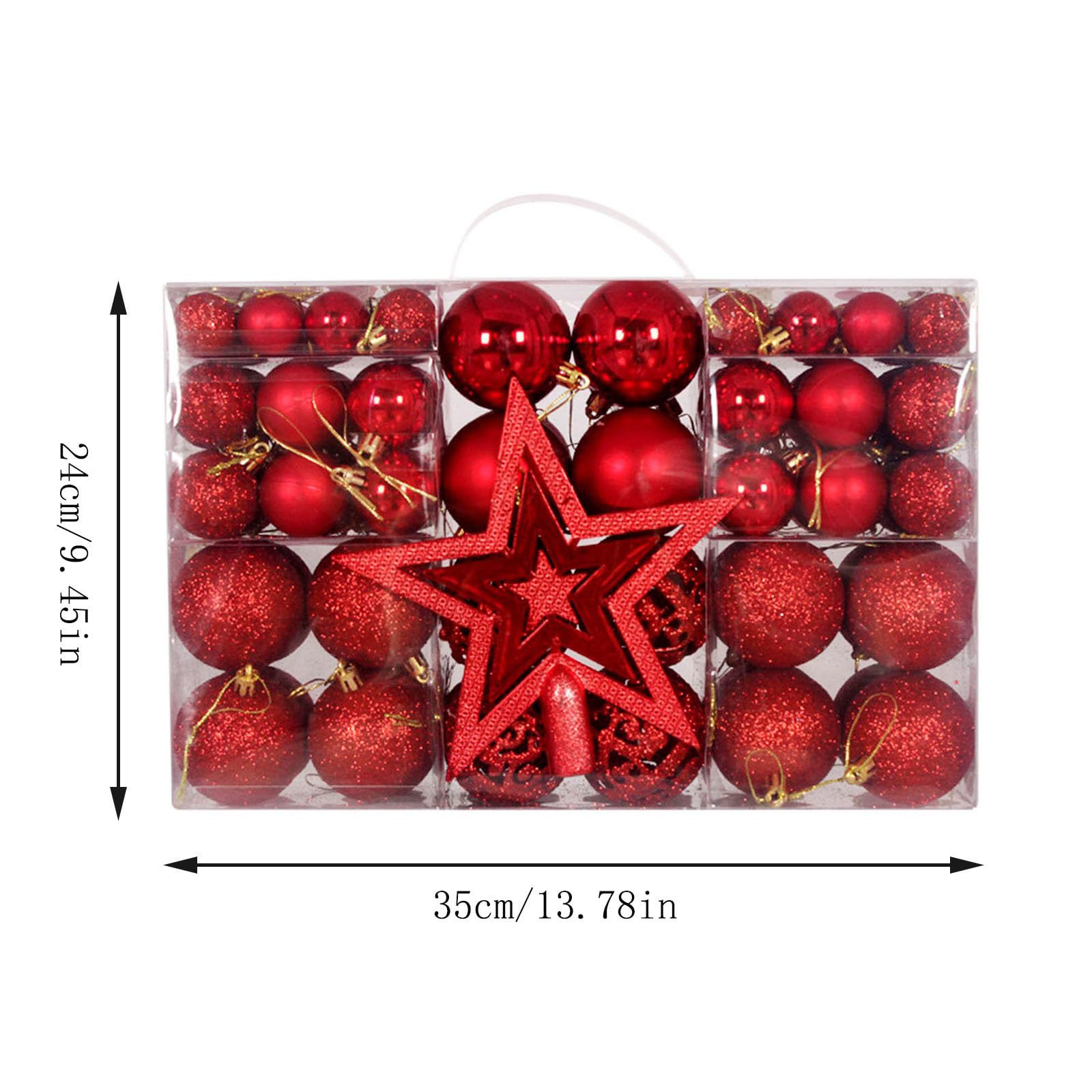 101 pcs  Set of assorted red Christmas ornaments