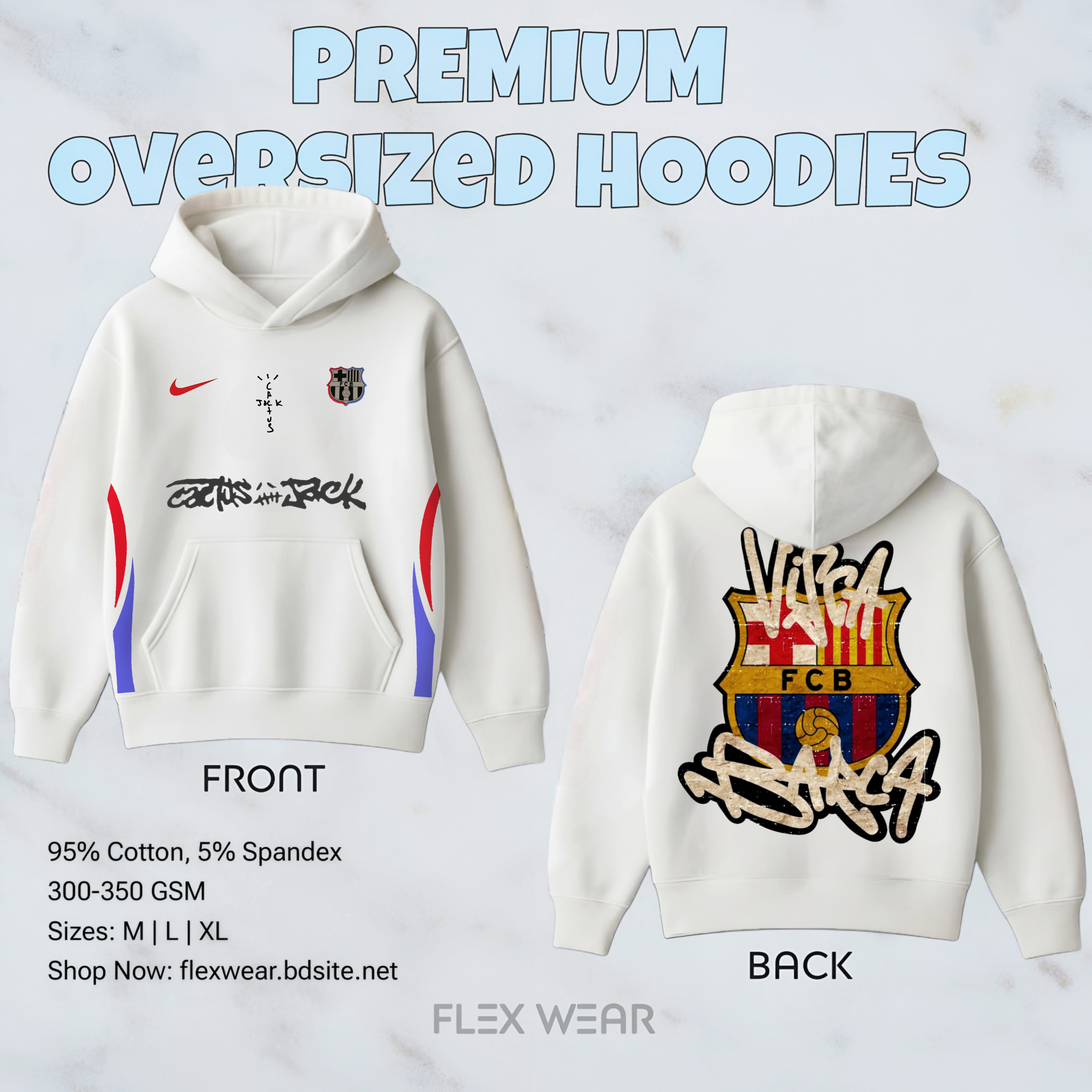 Premium Oversized Barca Hoodie