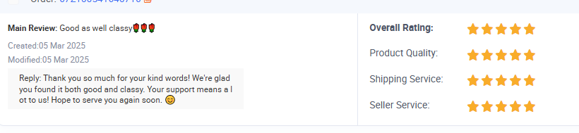 Happy Customer review