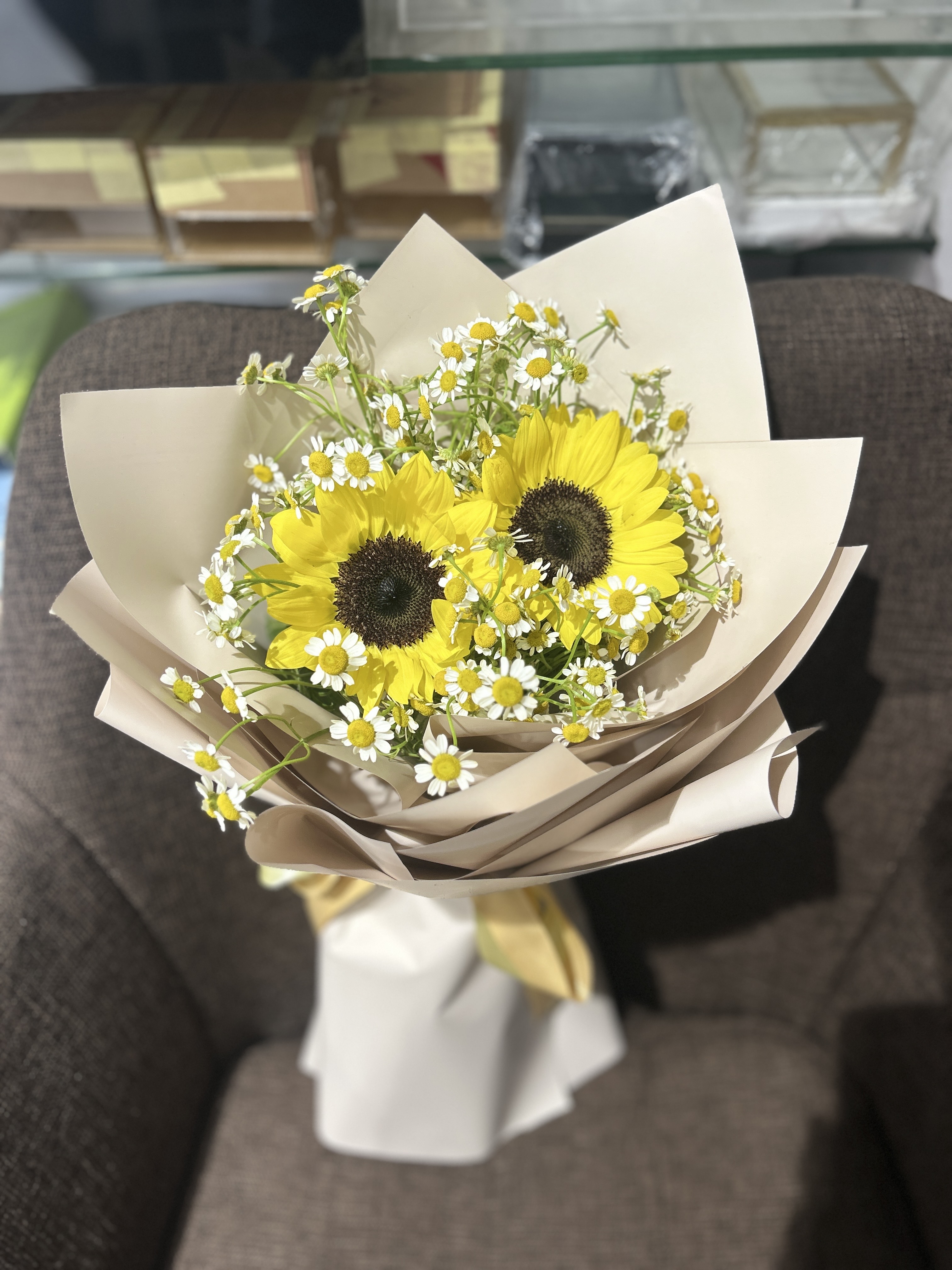 Sunflower & Daisy mix  hand bouquet