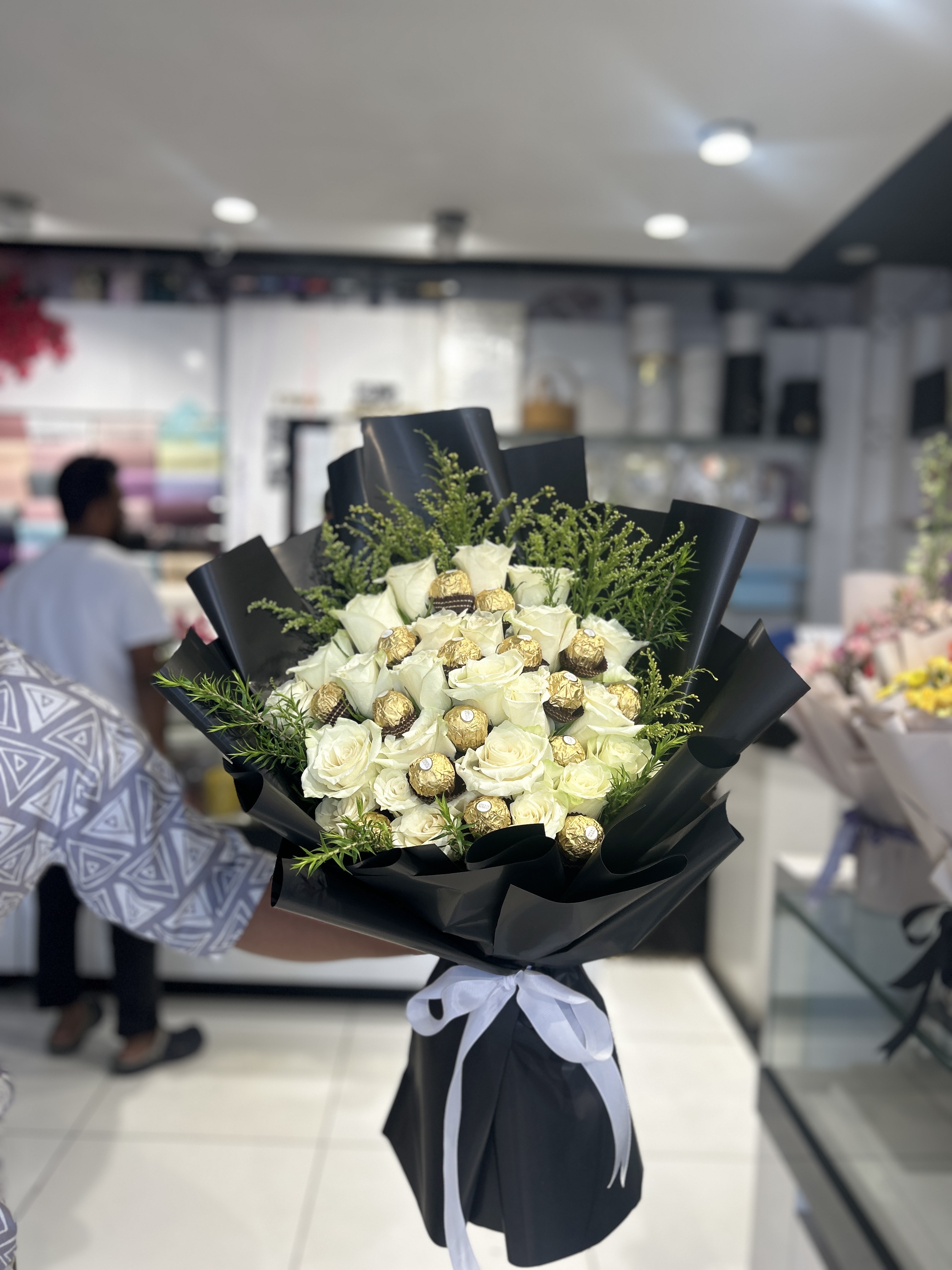 Chocolates in white gerden