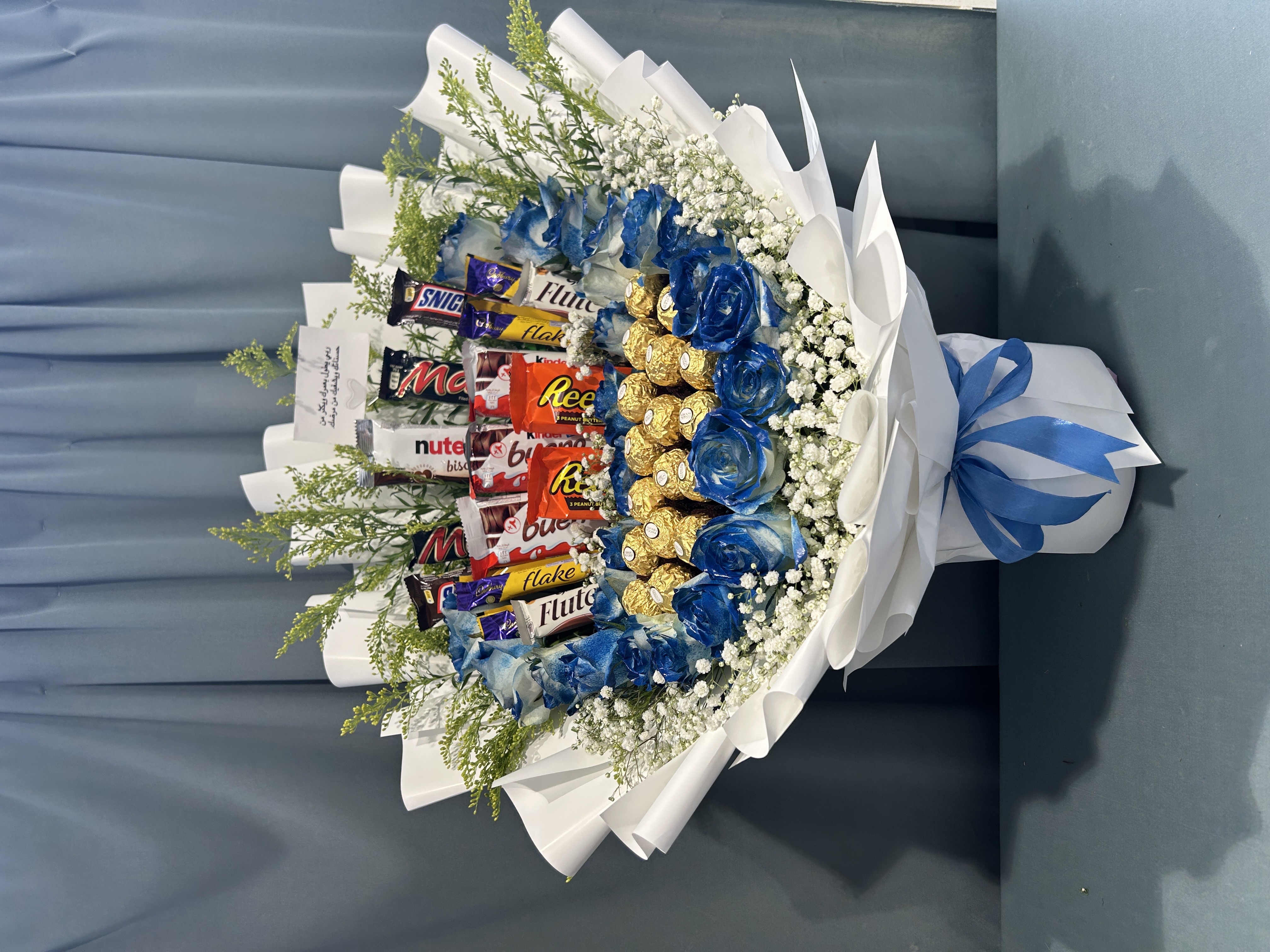 chocolates with blue flower