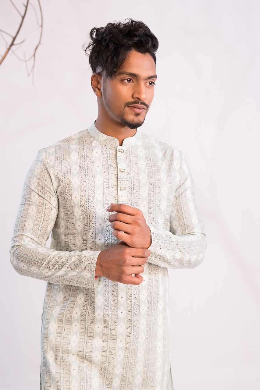 Exclusive Men’s Glossy Printed Panjabi(PJB-008)