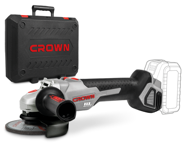 CROWN CT23001 Cordless Angle Grinder, ( Battery & Charger Included ), 20V, 4.0Ah, 115mm - CT23001-115HX