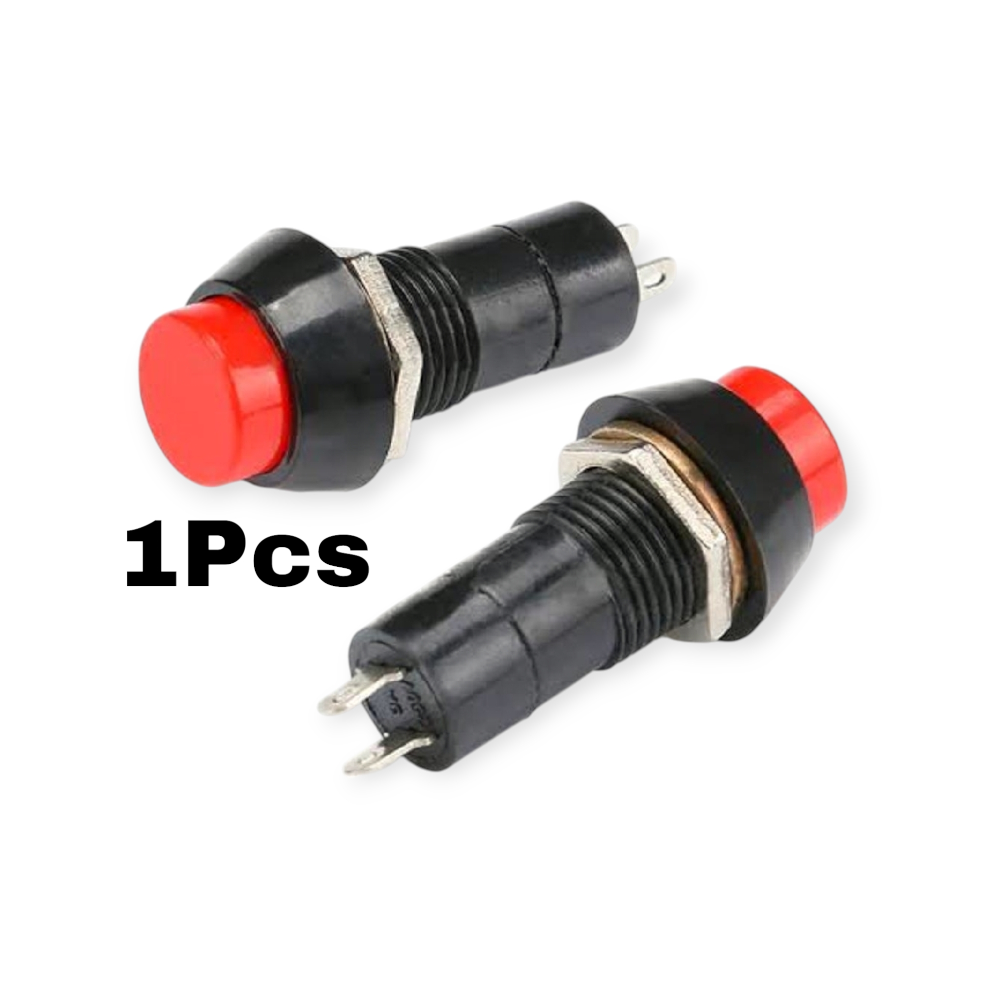 Push Button Momentary Switch 2 Pin Plastic 12mm  – Self-Lock 3A 150V Red
