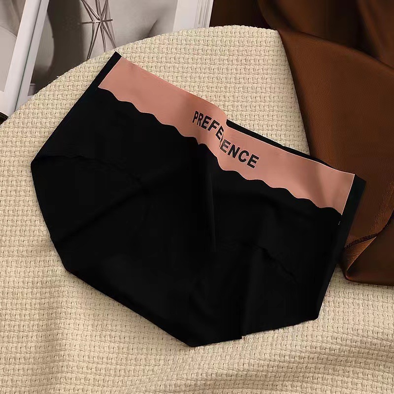 Seamless Thin Ice Silk Underpanties Soft Female Underwear Traceless Women's Panties Mid-rise Fashion Sports Intimates_img_5