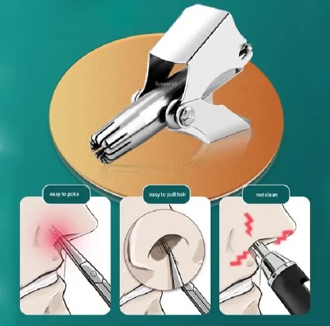Mini Nose Hair trimmer for Men. Manual Metal Handle Nose trimmer for precise grooming_img_4