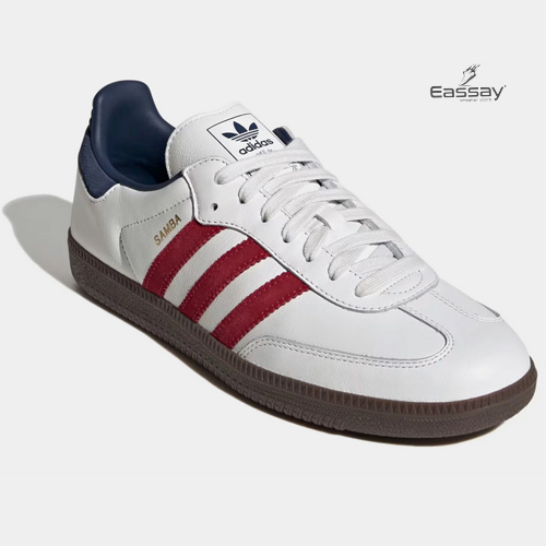 Adidas Samba OG White & Maroon Color