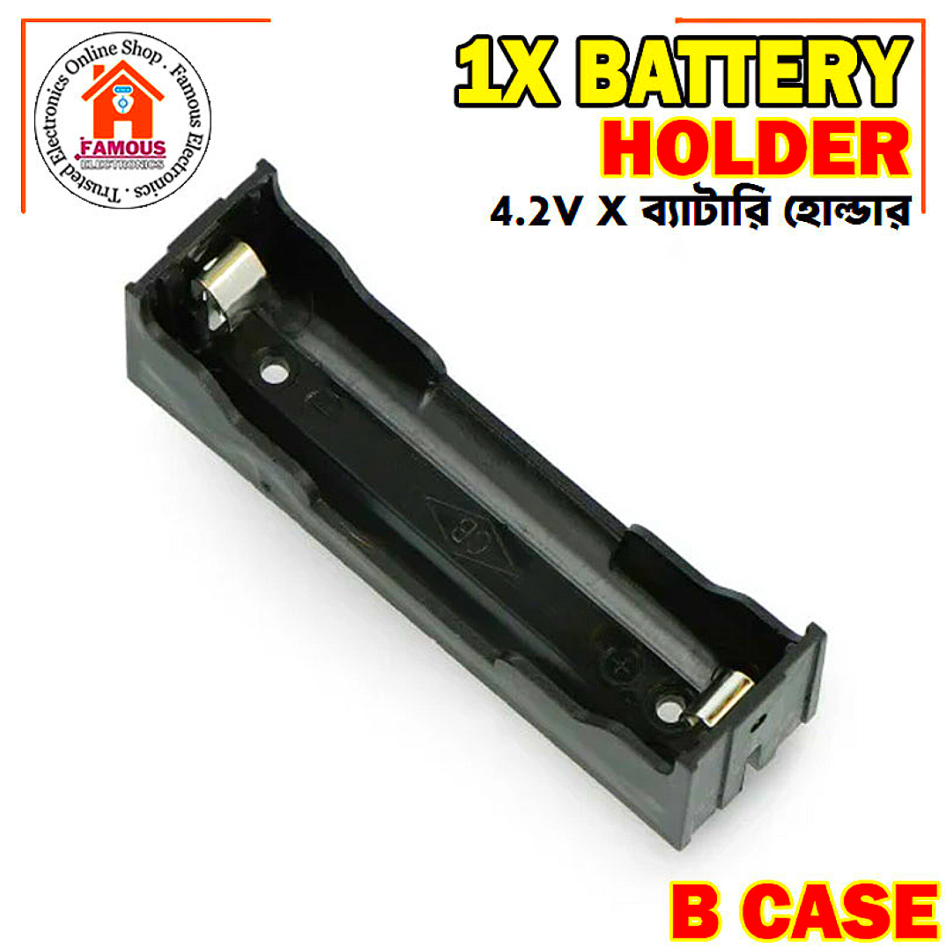 1X 18650 Battery Case Holder Bracket Storage Holder 1 Cell