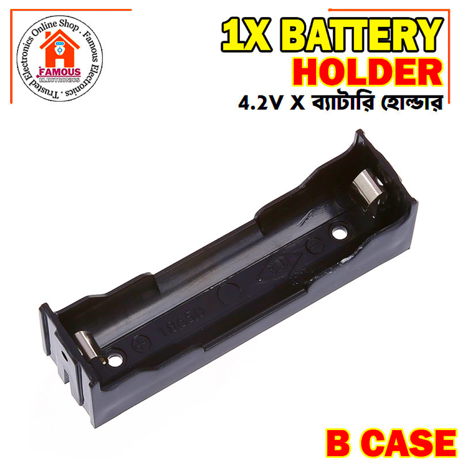 1X 18650 Battery Case Holder Bracket Storage Holder 1 Cell_img_2