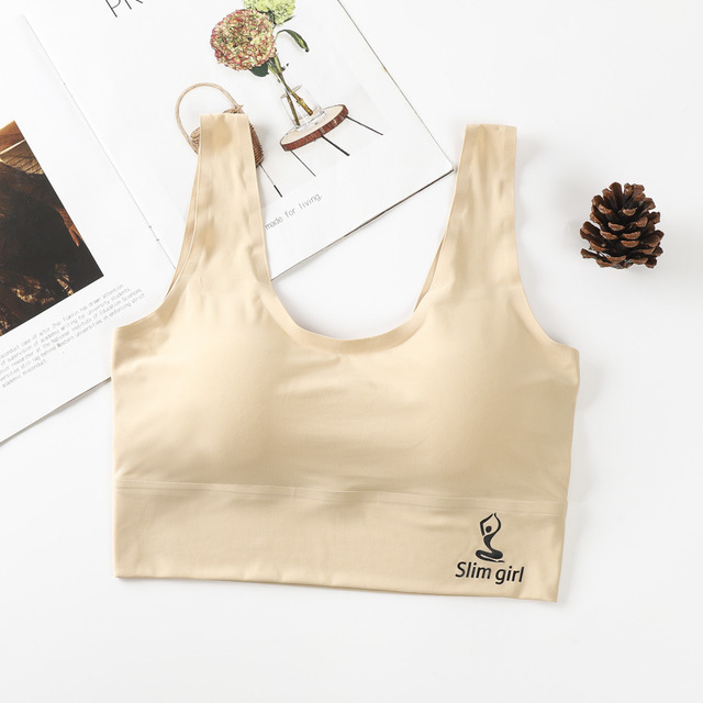 Women‘s Ice Silk Seamless Bra Sports Push Up Underwear Transparent Mesh GathersBralette Plus Size Comfortable Elastic Bralette_img_10