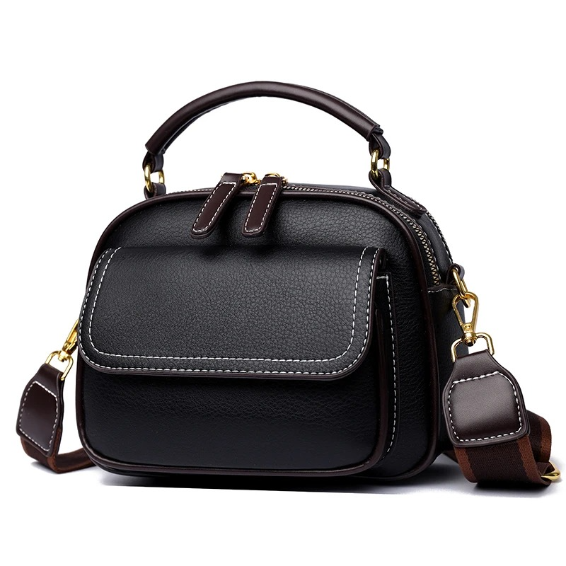 New Sac a Main Women Handbag soft small Shoulder Pu Leather Tote Hand Bags for Ladies(Black)_img_3