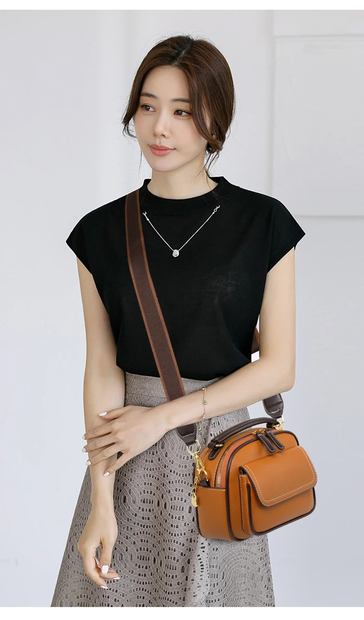 New Sac a Main Women Handbag soft small Shoulder Pu Leather Tote Hand Bags for Ladies(YELLOW)_img_3