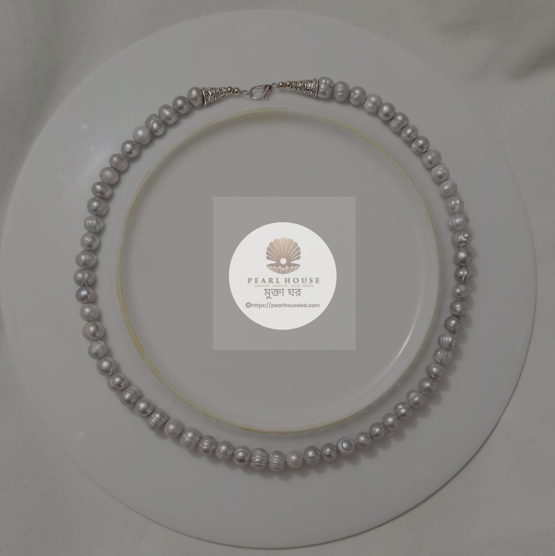 Ash colour Pearl Necklace_img_2