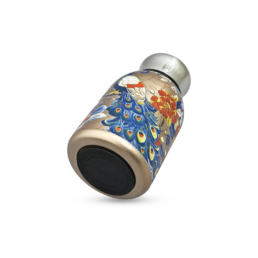 300ml High Quality SS Thermos Water Bottle – WB-2609 Peacock ( Golden )_img_3