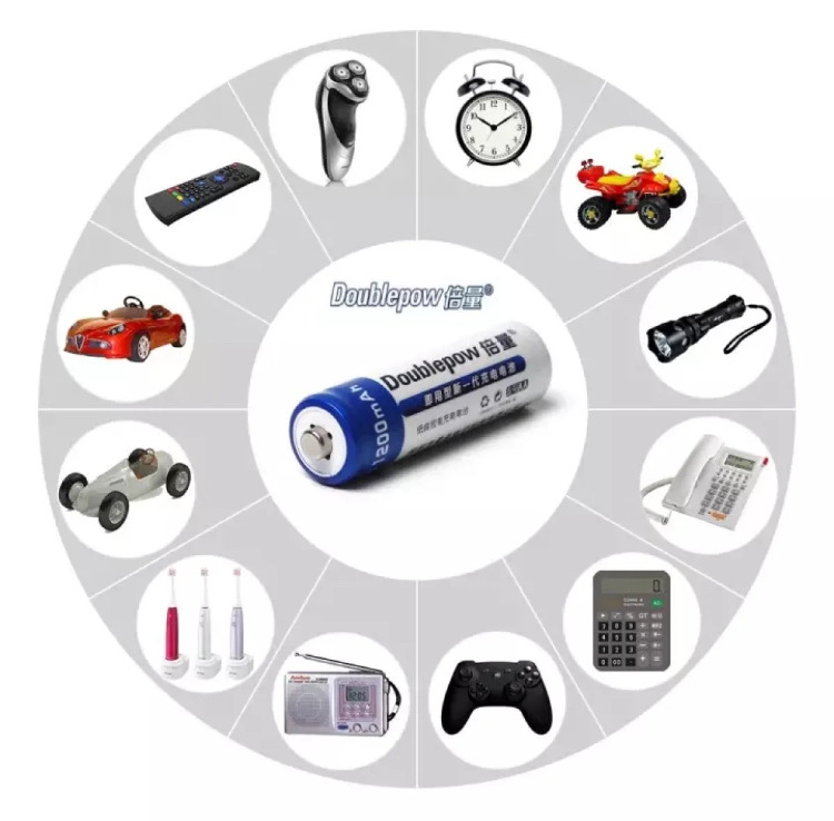 DoublePow AA Size Pencil Battery 1.2V 1200mAh Rechargeable Battery 2 Pcs_img_1