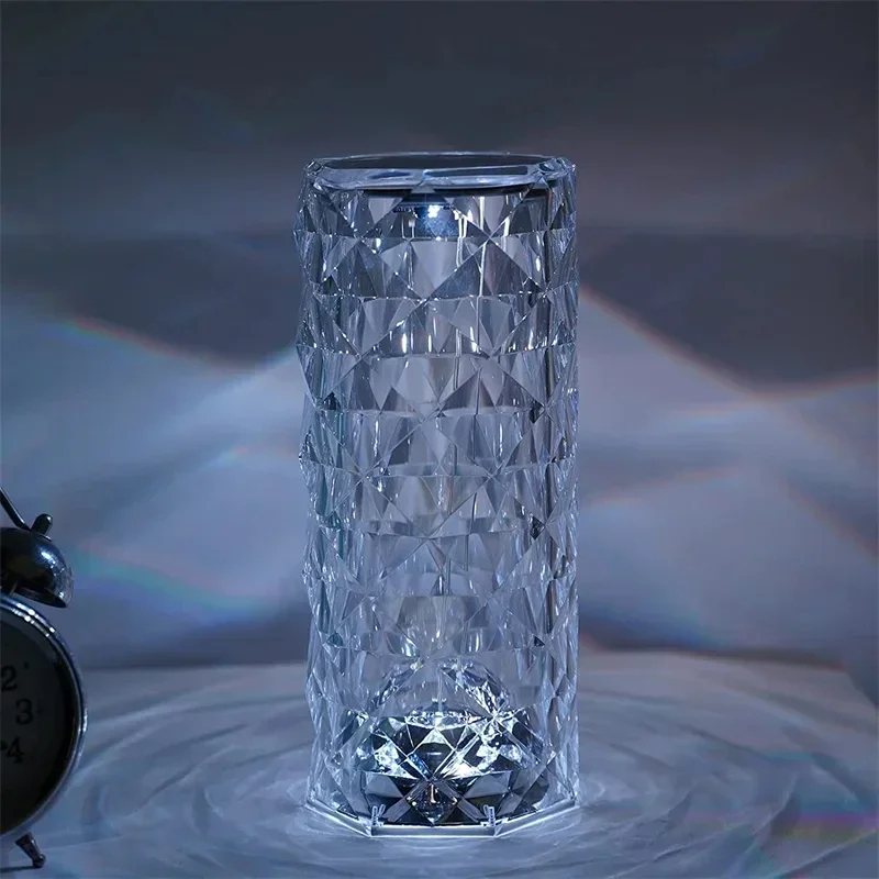 16 Colors Crystal Night Light LED Touch Projection Table Lamp Rose Remote Dimmable USB Romantic Atmosphere Light for Decor Home_img_18
