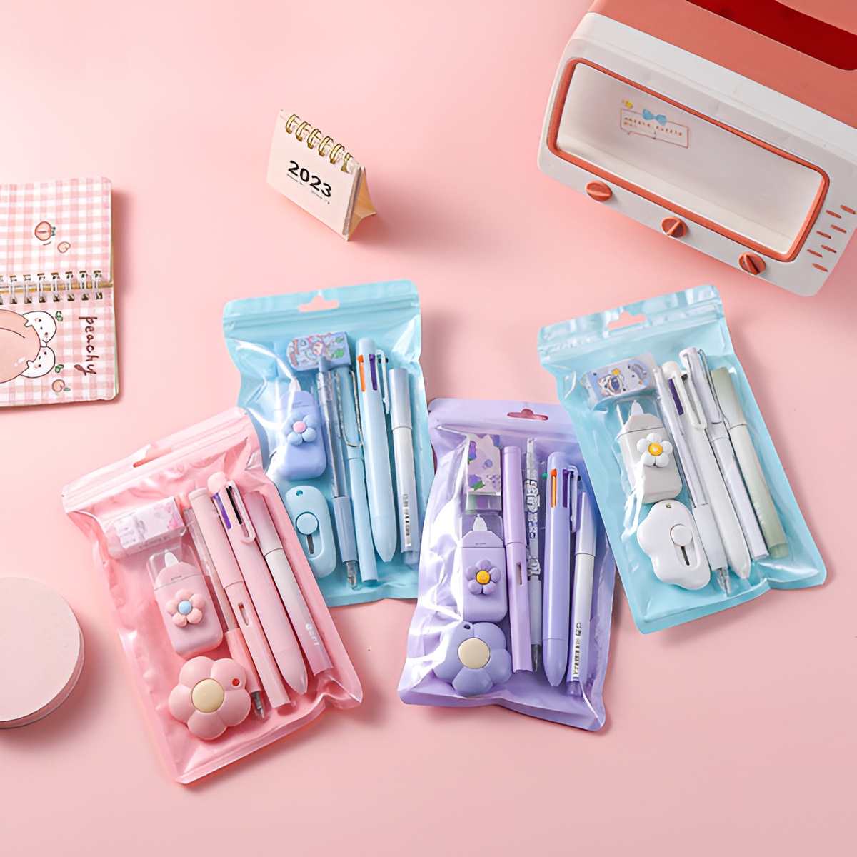 Gradient Aesthetic 'Mini Learning' Stationery Set