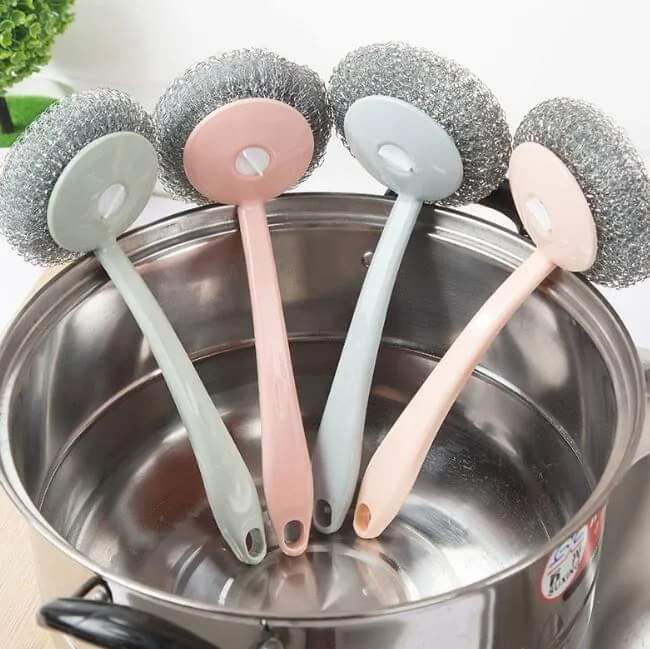 Metal Dish Scrubber With Handle_img_1