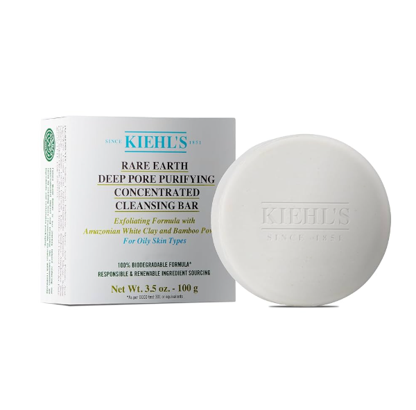 KIEHL’S Rare Earth Deep Pore Purifying Concentrated Cleansing Bar – 100 g (COS587)