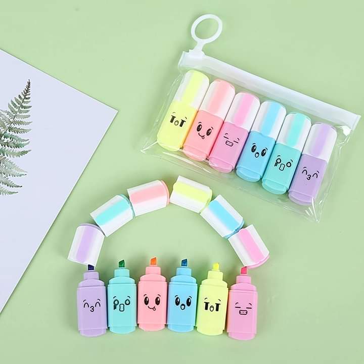 6pcs Mini Highlighter Pen Box_img_1
