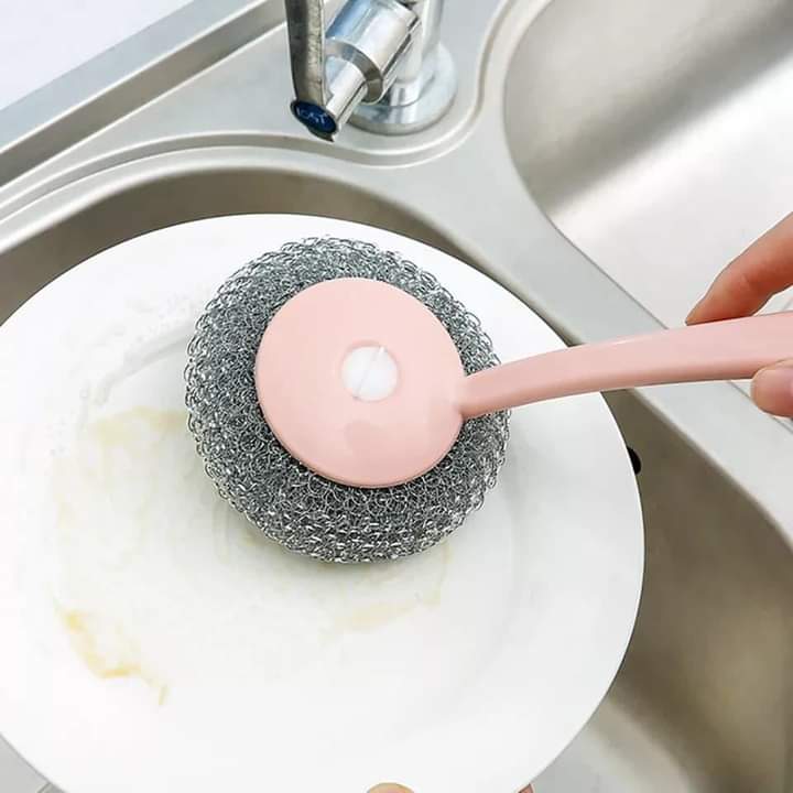 Metal Dish Scrubber With Handle