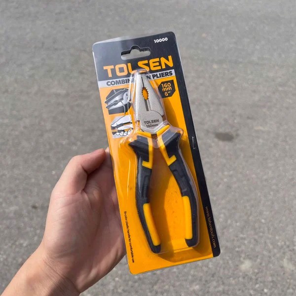 TOLSEN 10000 Combination Pliers | 6" (160mm) | Nickel Plated | Two-Component Handle | Model: 10000_img_9