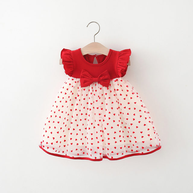 Baby Girl Flying Sleeves Love Printed Summer Princess Dress (6 months to 3 years)