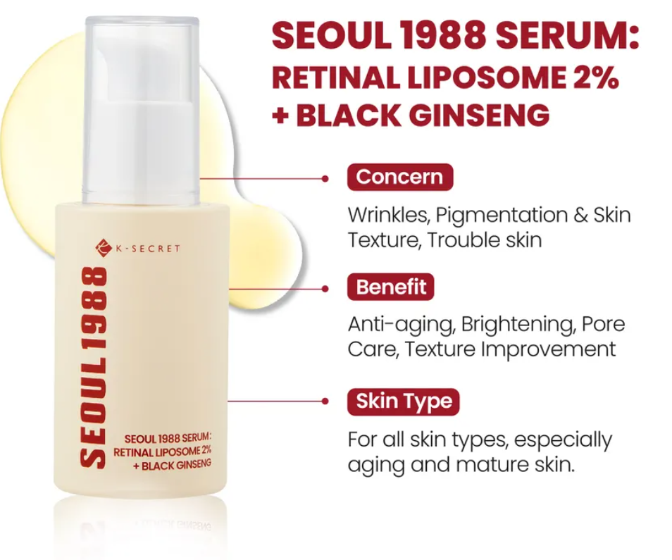 KSECRET - SEOUL 1988 Serum : Retinal Liposome 2% + Black Ginseng_img_1