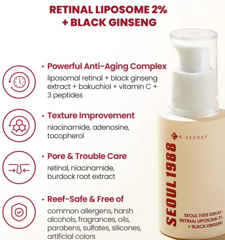 KSECRET - SEOUL 1988 Serum : Retinal Liposome 2% + Black Ginseng_img_2