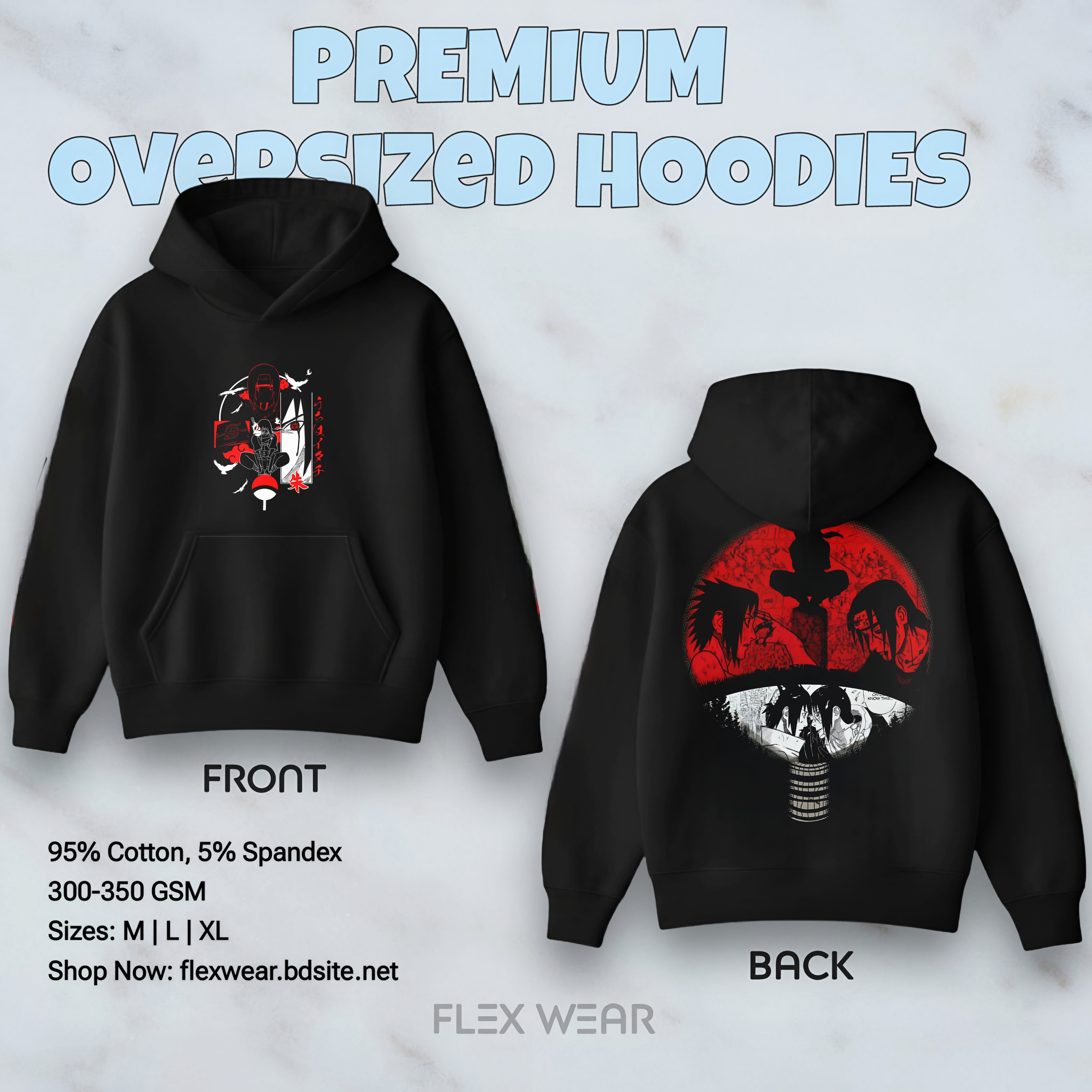 Itachi Sasuke Oversized Hoodie