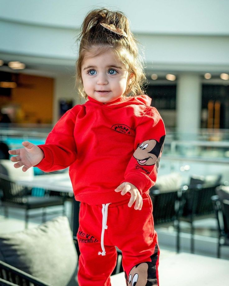 Hoodie and Trousers (Red Colour Hoodie and trousers,Mickey mouse design)_img_1