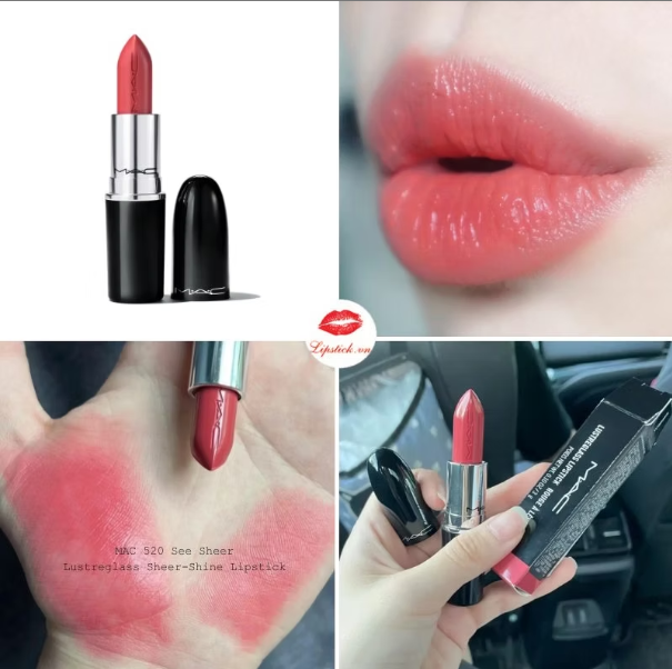 MAC Lustreglass Sheer-Shine Lipstick – See Sheer (Shade 520) (MAC32)
