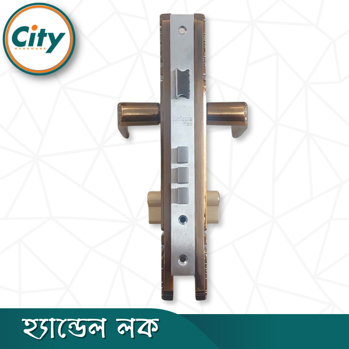 উচ্চ সুরক্ষার স্ট্যান্ডার্ড সাইজের হ্যান্ডেল লক প্রধান দরজার জন্য কফি রঙের দরজার লক Door Lock_img_5